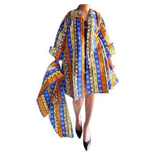 African Print Tunic Dress Coat
