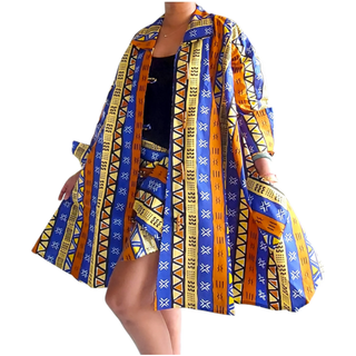 African Print Tunic Dress Coat
