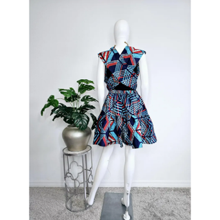 African Ankara Print Infinity Shorts Jumpsuit