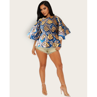 Blouse Top Ankara Print