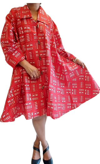Tribal Print Tunic Midi Dress