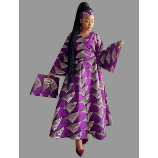 Ankara Wrapped Maxi Dress with Pocketbook