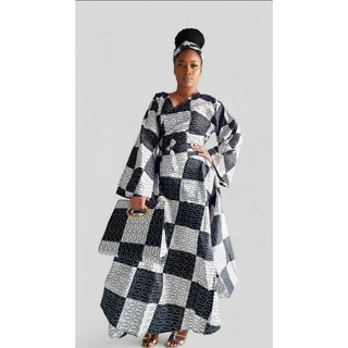 Ankara Wrapped Maxi Dress with Pocketbook