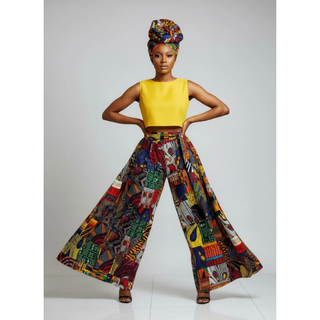 Ankara Print Palazzo Pants Pocketbook Set