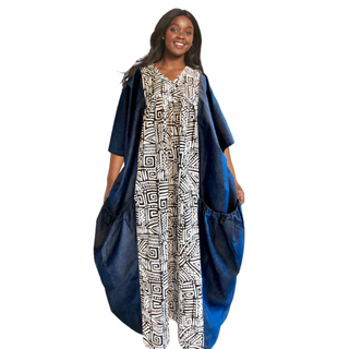 Women Long Kaftan Print Maxi Dress