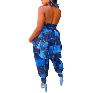 African Halter Top Jogger Pants Set