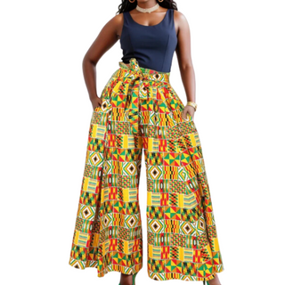 Ankara Print Big Pocket Palazzo Pants