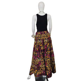 African Ankara Print Maxi Skirt with pockets and Headwrap Set
