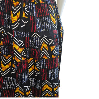 African Ankara Style Print Long Smocked Maxi Sundress with Headwrap