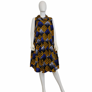 Ankara Print Turtle Neck Midi Dress - Made In Kenya