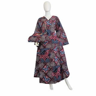 Ankara Wrap Maxi Dress with Pocketbook
