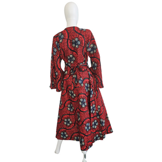 Ankara Wrapped Maxi Dress with Pocketbook