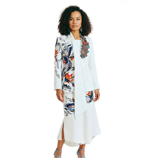 Donna Vinci 12254 | 3-Piece Peach Skin Jacket, Cami & Skirt Set – Spring 2026