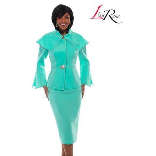 Lisa Rene 3377| Sky Blue Knit Dress & Jacket Set with Pearl & Rhinestone Trim – Spring Knit 2026 - Alkebulan Lifestyle