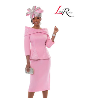 LisaRene 3373| Sky Blue Knit Dress & Jacket Set with Pearl & Rhinestone Trim – Spring Knit 2026 - Alkebulan Lifestyle