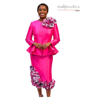 Donna Vinci 2 pc Suit 12164 - Hot Pink