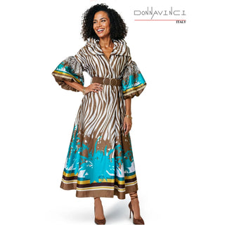 Donna Vinci 12248 | Virtual Silk Border Print Maxi Dress – Spring 2026