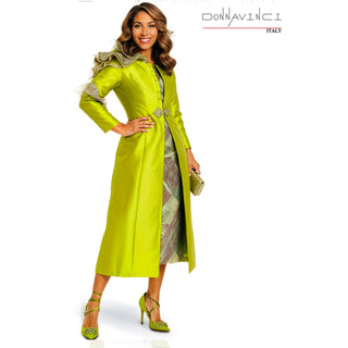 Donna Vinci 12247 | Novelty Dress with Ruffled Virtual Silk Jacket & Rhinestone – Spring 2026