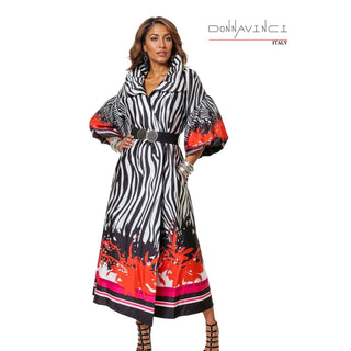 Donna Vinci 12248 | Virtual Silk Look Border Print Maxi Dress – Spring 2026