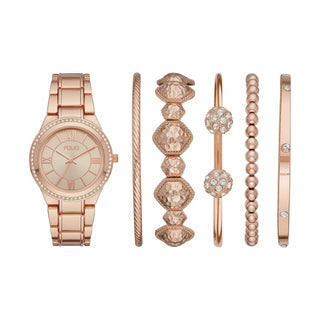 Women's Rose Gold-Tone Bracelet Watch 37mm Gift Set