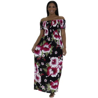 Floral Print Long Smocked Maxi Sundress Multiple colors
