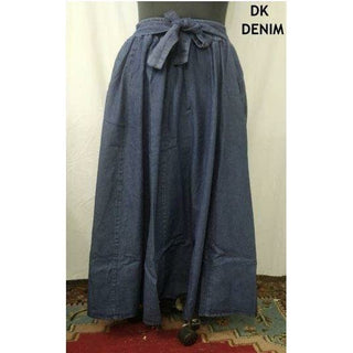 Denim Long Maxi Skirt - One Size Fits Most - S-3XL