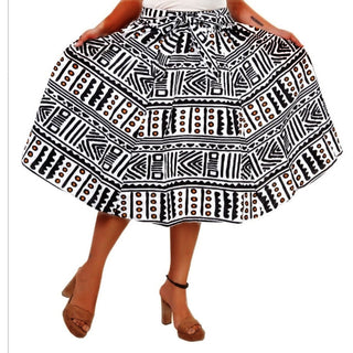 Ethnic African Midi Skirt  - Free size- STRETCH FITS M TO 3XL