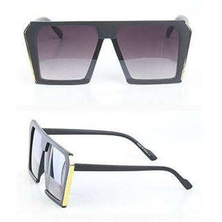 Plastic UV 400 Flat Top Square Oversized Fashion Sunglasses