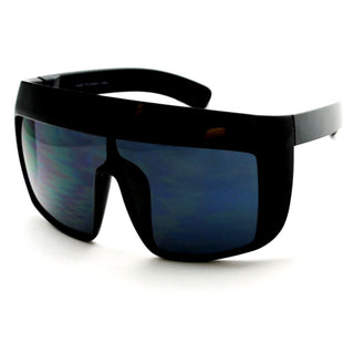 Oversized Square Shield Sunglasses - Black - Yellow or Blue/Gray Tint