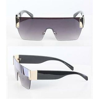 Flat Top Square Oversized Fashion Sunglasses - Black or Brown