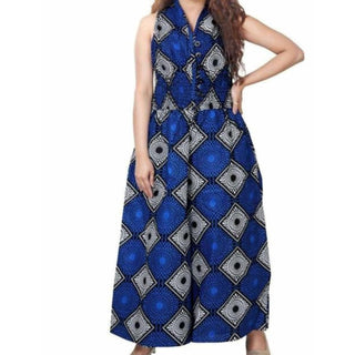 African Print Long Palazzo Jumper Romper Wide Leg Pants