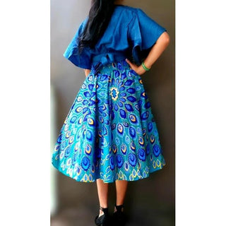 African Print Midi Skirt  - Free size- STRETCH FITS M TO 2XL
