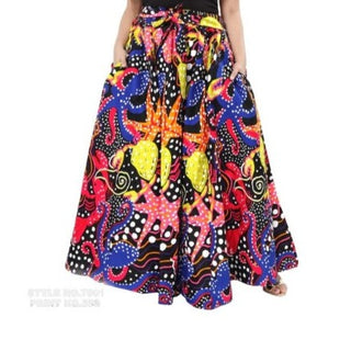 Ethnic African Print Maxi Skirt Free size- STRETCH FITS M TO 2XL