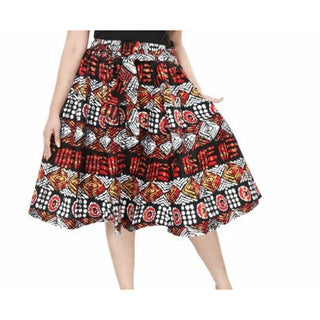 Ethnic African Midi Skirt  - Free size- STRETCH FITS M TO 3XL