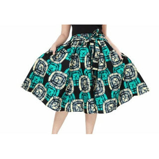Ethnic African Midi Skirt  - Free size- STRETCH FITS M TO 3XL