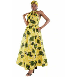 Infinity African Print Ankara Style Long Maxi Sundress Set