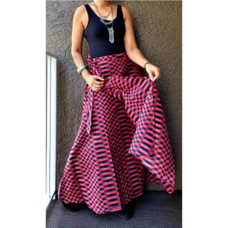 Ethnic African Print Wrap Maxi Skirt Free size