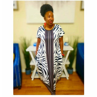 Comfortable African Queen Bubble Jersey Dress, Maxi Dress
