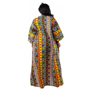 Long African Kimono Headwrap |Full Length African Print Jacket Ankara Robe Kaftan Caftan