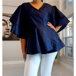 Wrap Blouse Top With Maxi Skirt / One Size Fits up to 3XL