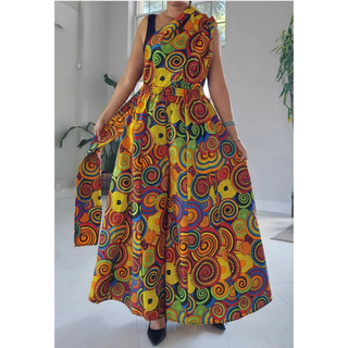 African Print Ankara Infinity Style Palazzo Wide Leg Pants Convertible Infinite Jumper Romper multicolor