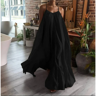 Light Weight See Through Summer Cover Up Spaghetti Strap Maxi Swing Beach Evening Spring Party Dress