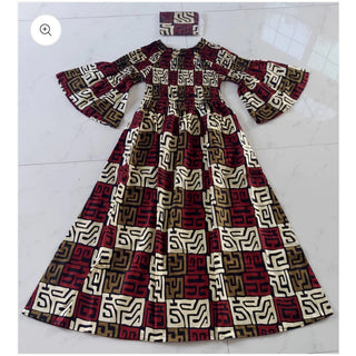 African Print Mother Dress / Girl Skirt Matching Set