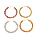 Bead Encrusted Hoop Earrings - Multiple Colors