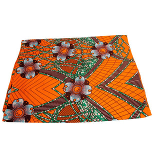 Orange African Ankara Wax Headscarves Headwrap Scarf Turban
